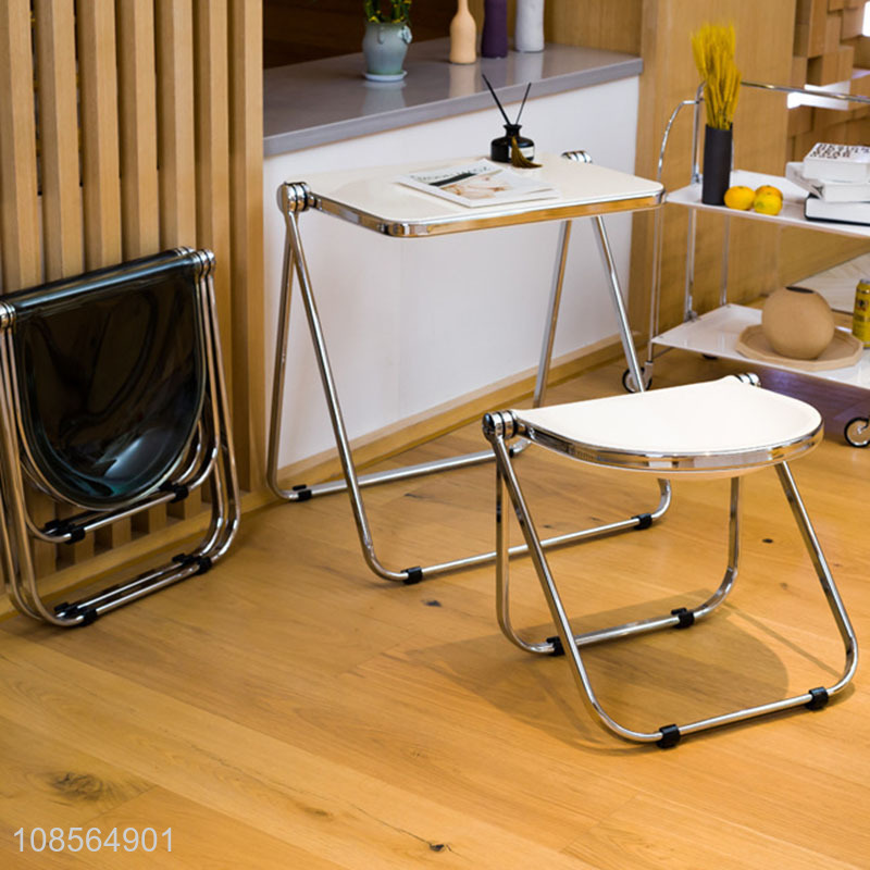 Good quality household dining chair folding stool acrylic plastic chair
