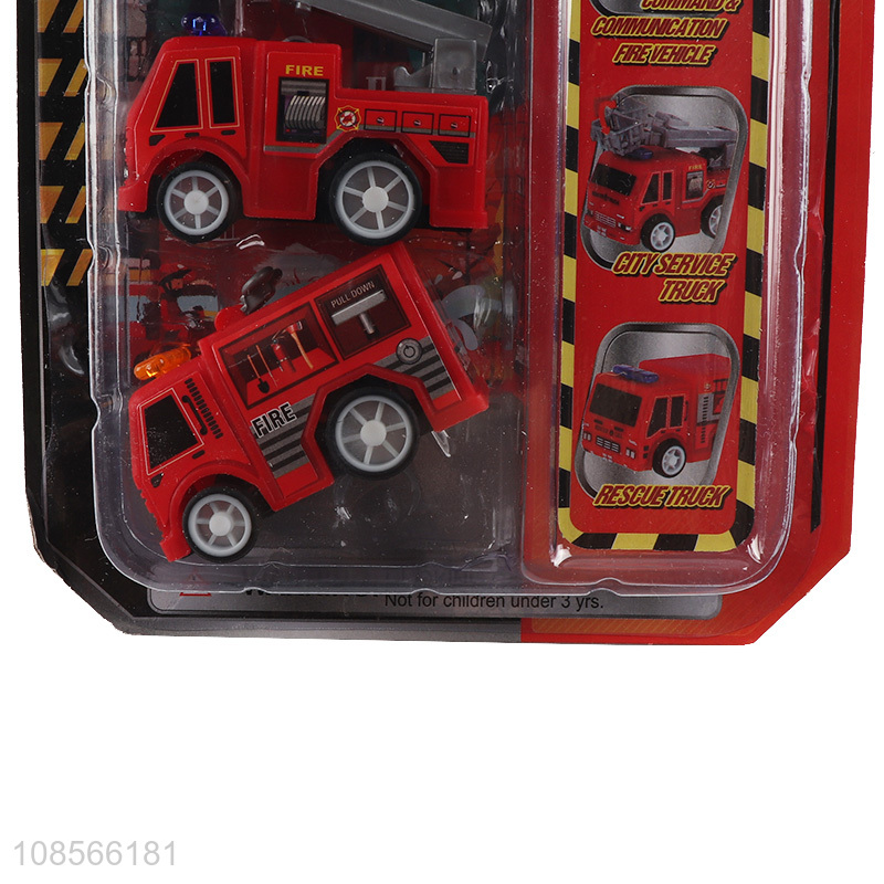 Good quality pull-back city fire fighting truck toy