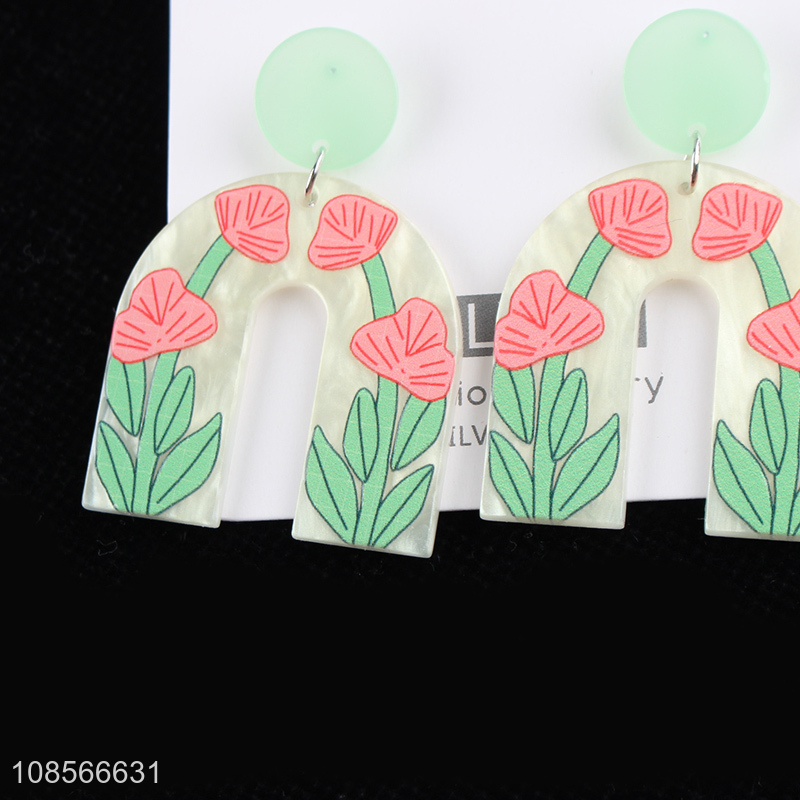 Yiwu market acrylic earrings statement dangling earrings