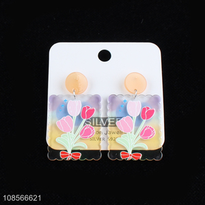 Wholesale women girls acrylic earrings fashion accessories