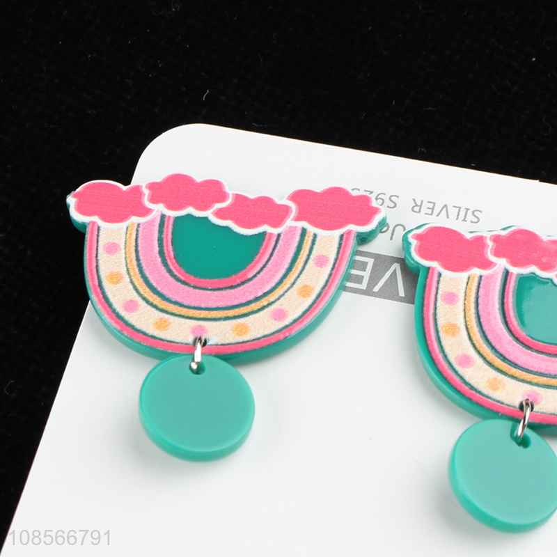 Most popular cute acrylic earrings rainbow drop earrings