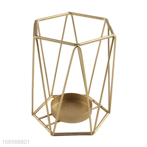 Hot sale gold candlestick geometric metal candle holder