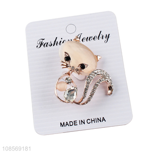 Good quality lovely alloy fox brooch pin for women girls