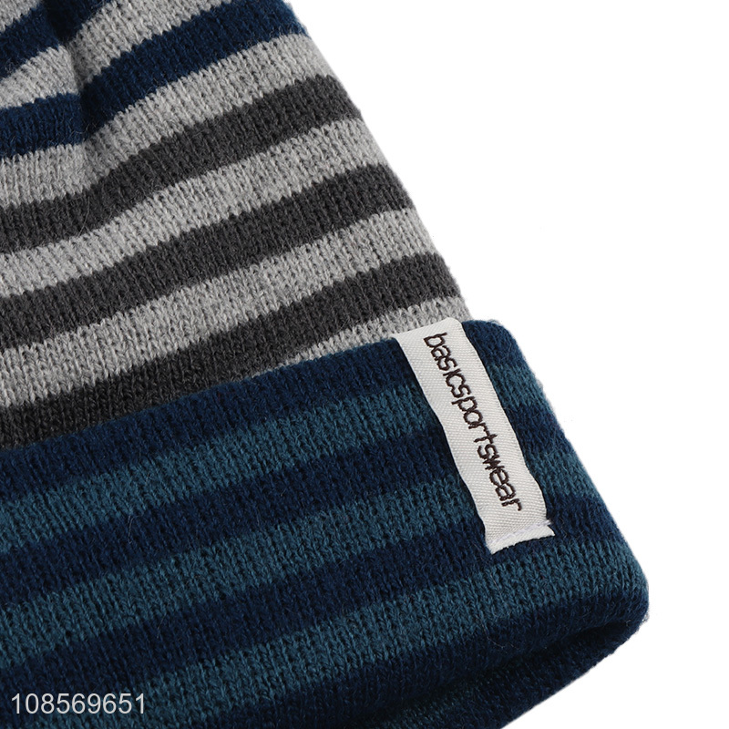 Hot products striped knitted hat beanies hat for sale