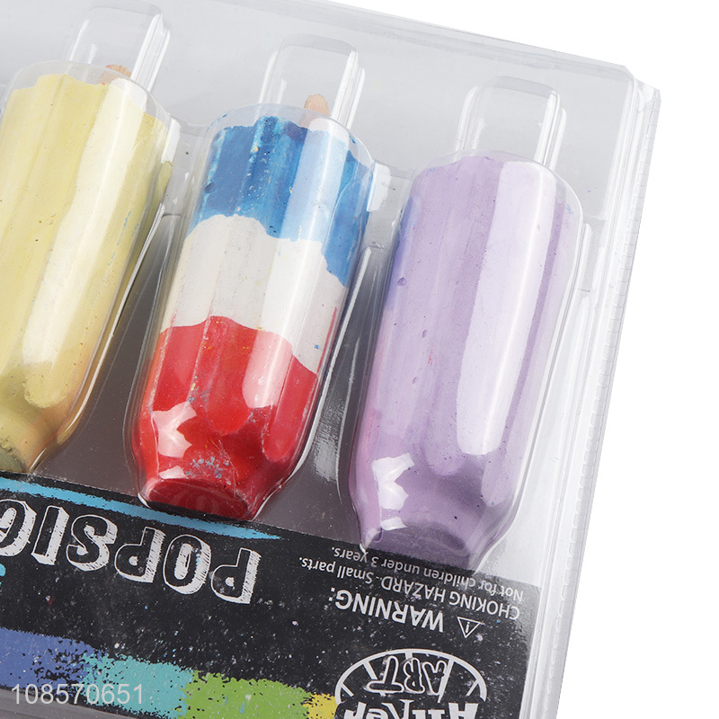 Wholesale 5pcs dustless popsicle chalks ice cream stick chalks