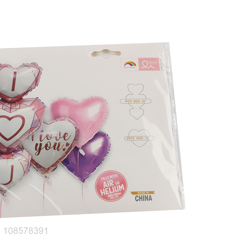 Best quality heart shape party decoration foil balloon kit