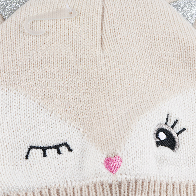 Wholesale cute knitted beanie cat hat for kids boys girls