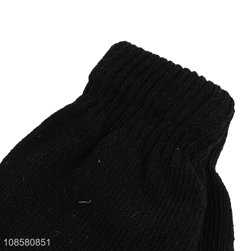 Wholesale winter microfiber double layer knitted gloves for men