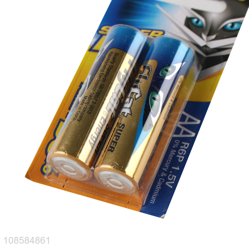 China imports 2 pieces 1.5V AA carbon-zinc batteries