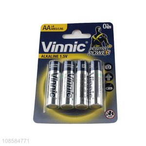 New products 4 pieces 1.5V AA alkaline zinc-manganese batteries