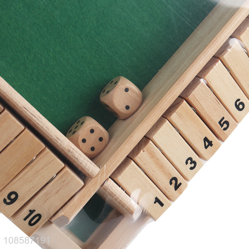 Good quality wooden board game shut the box dice game