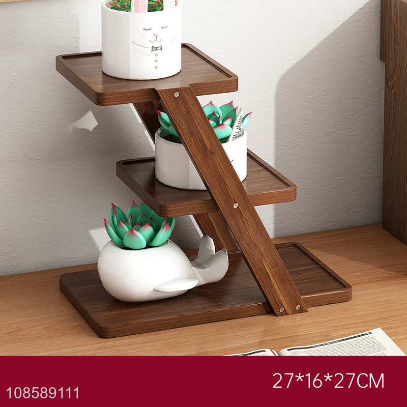 Wholesale small indoor outdoor flower pot stand 3-tier plant shelf