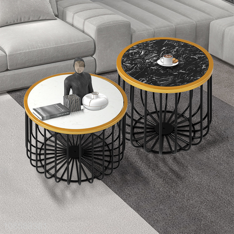 Low price stainless steel living room round combination table