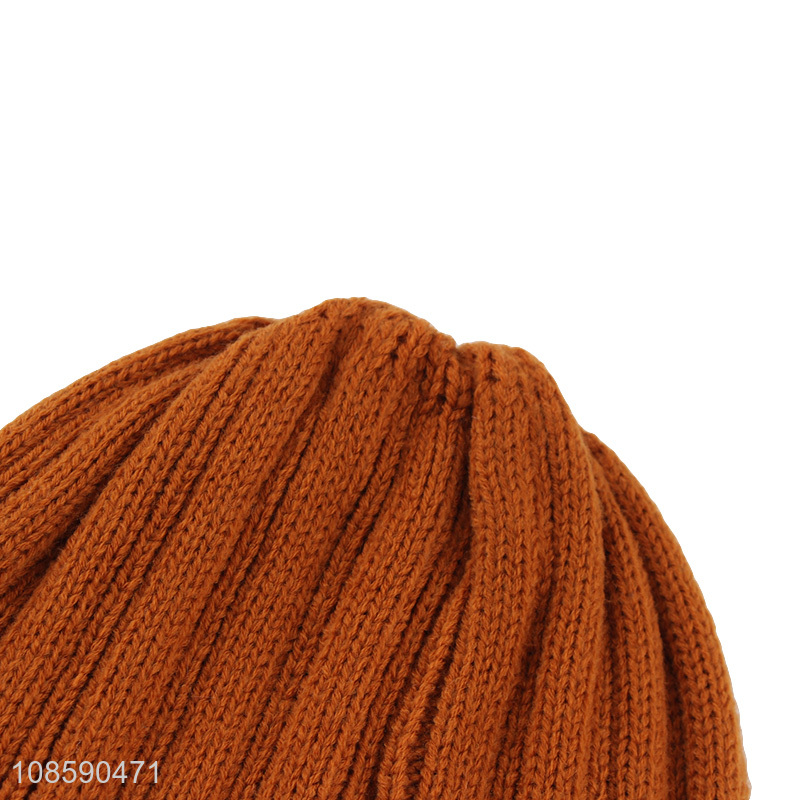 New product winter plain knitted beanie hat winter cap for adult