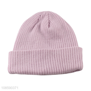 High quality unisex acrylic knitted beanie hat winter warm hat
