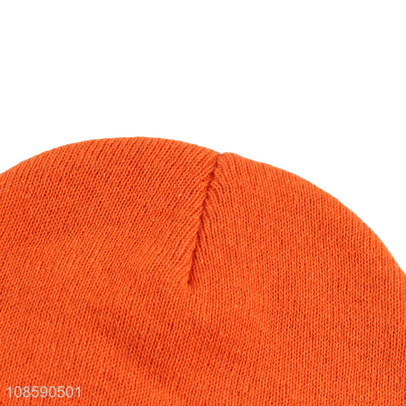 Wholesale winter hat rib knit beanie hat cuffed skull cap