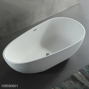 Hot selling freestanding artificial stone bathtub bathroom adult bathtub