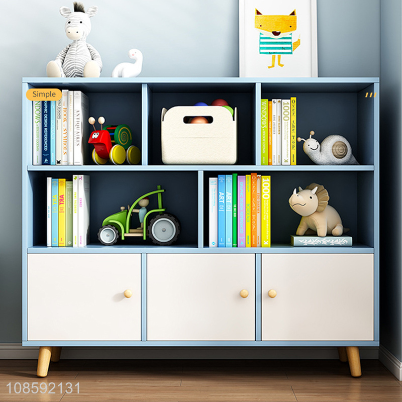 Factory price colorful floor standing bookcase storage cabinet