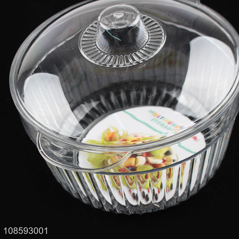 Top quality round transparent refrigerator food storage box