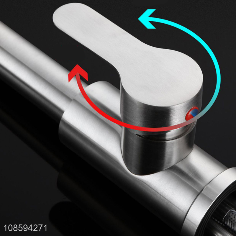 Custom stainless steel pull out kitchen faucet hot cold water faucet