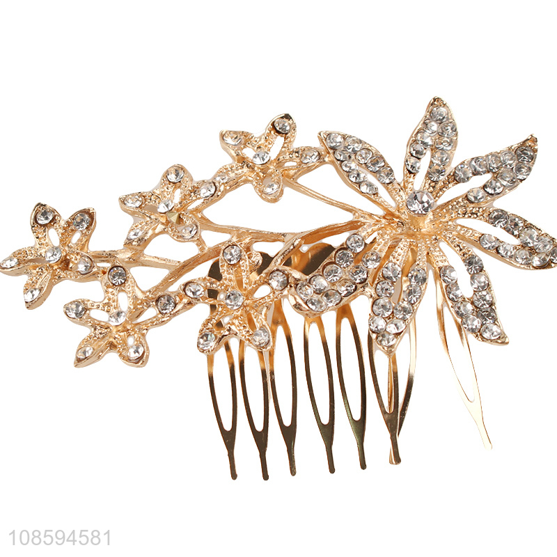 Low price delicate design women alloy haircomb hair decoration