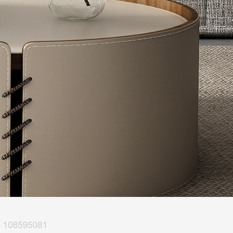 New product modern saddle leather coffee table set tea table set