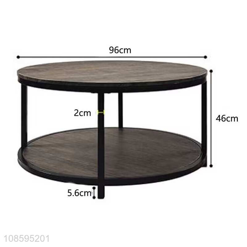 China products round wood coffee table double layer tea table