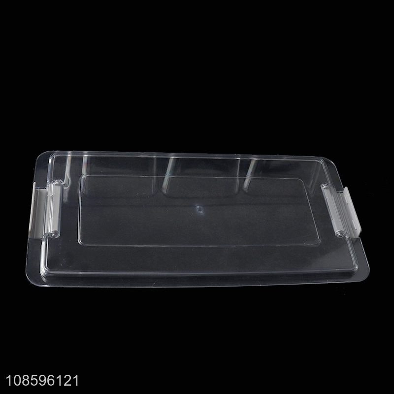 High quality transparent 3-compartment plastic refrigerator storage box