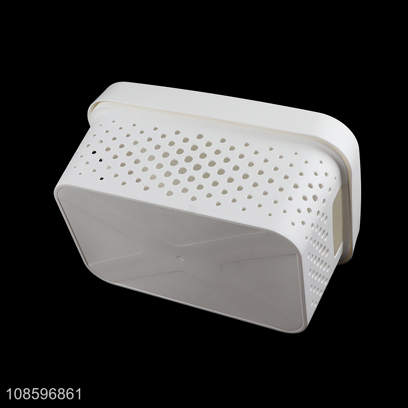 Popular products white plastic storage box storage basket with lids