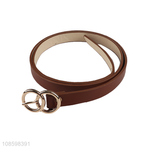 Latest products round buckle ladies fashion pu belt waistband