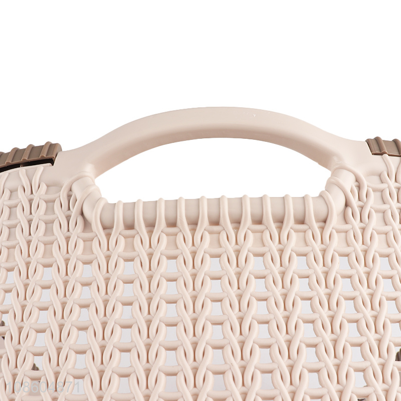 Hot sale imitation rattan woven storage basket dirty clothes basket