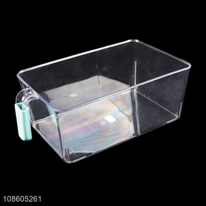 Factory wholesale plastic refrigerator organizer bins with handle