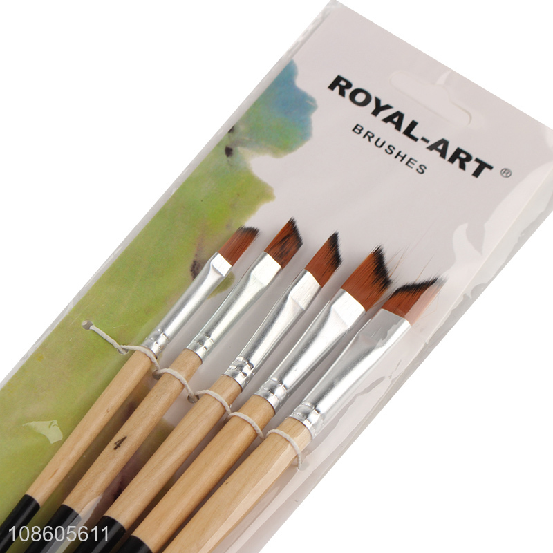 Factory supply 5pcs paint brush set oil painting brush set