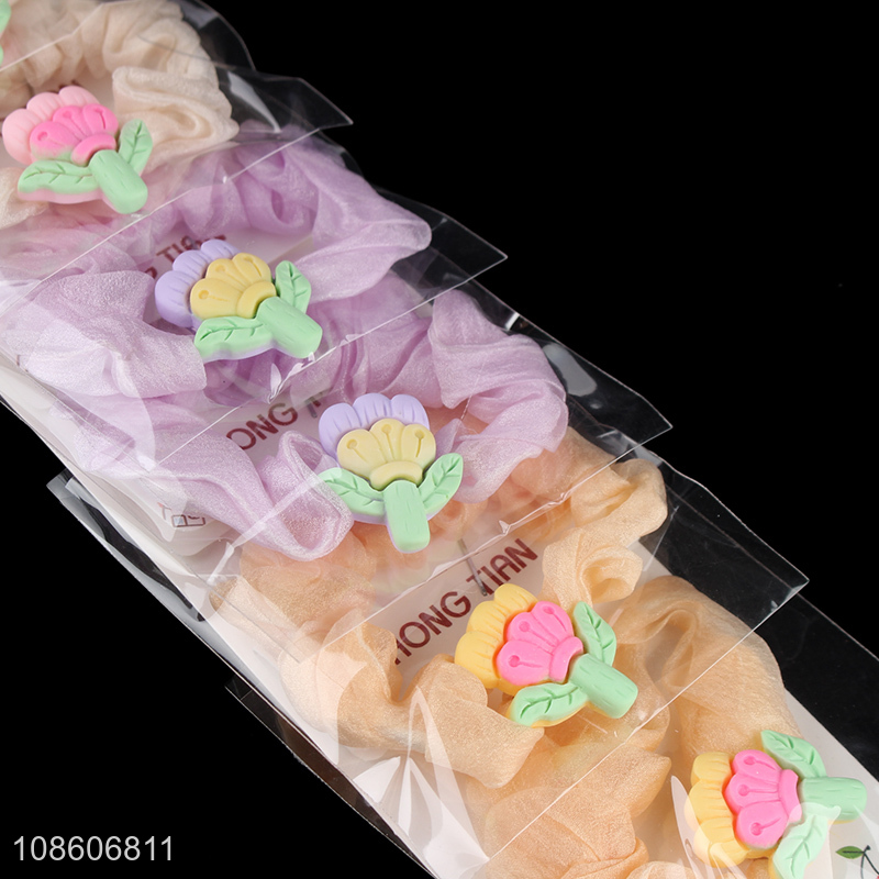 Good quality multicolor kids hair ring hair rope for hair accessories