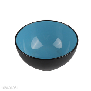 Good quality two-tone ceramic bowl porcelain rice bowl for sale