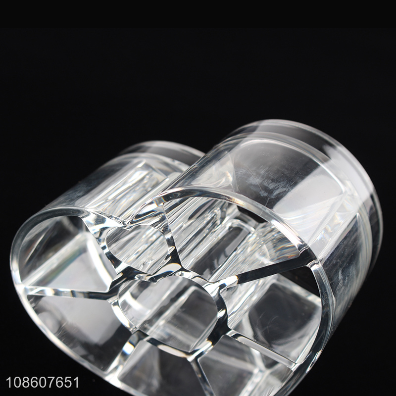 Yiwu market heart shape clear acrylic cosmetic organizer lipstick holder