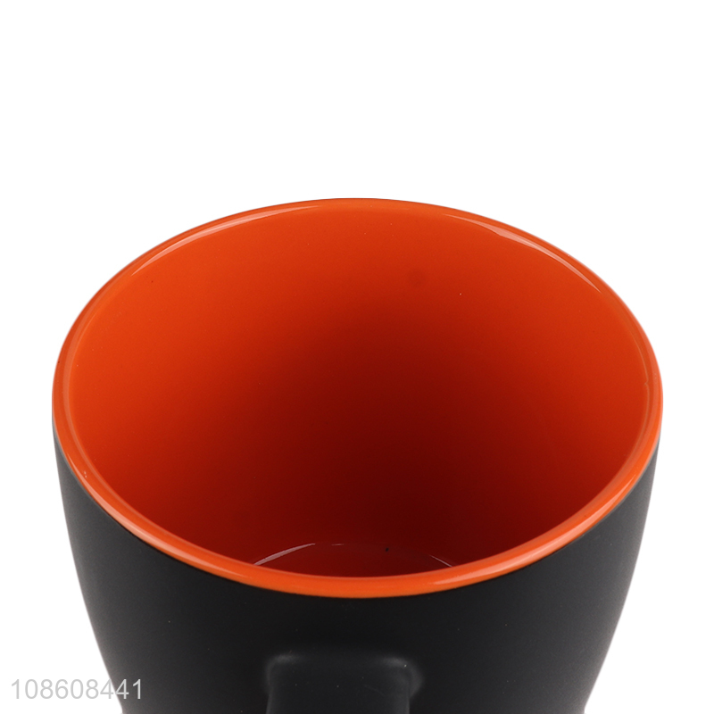 Hot selling two-tone ceramic mugs classic matte porcelain mugs