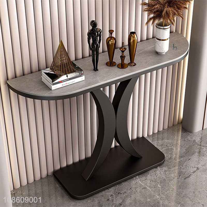 Wholesale metal frame marble top console table entryway table
