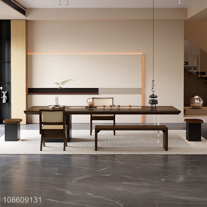 New product wabi-sabi acrylic solid wood tea table for living room