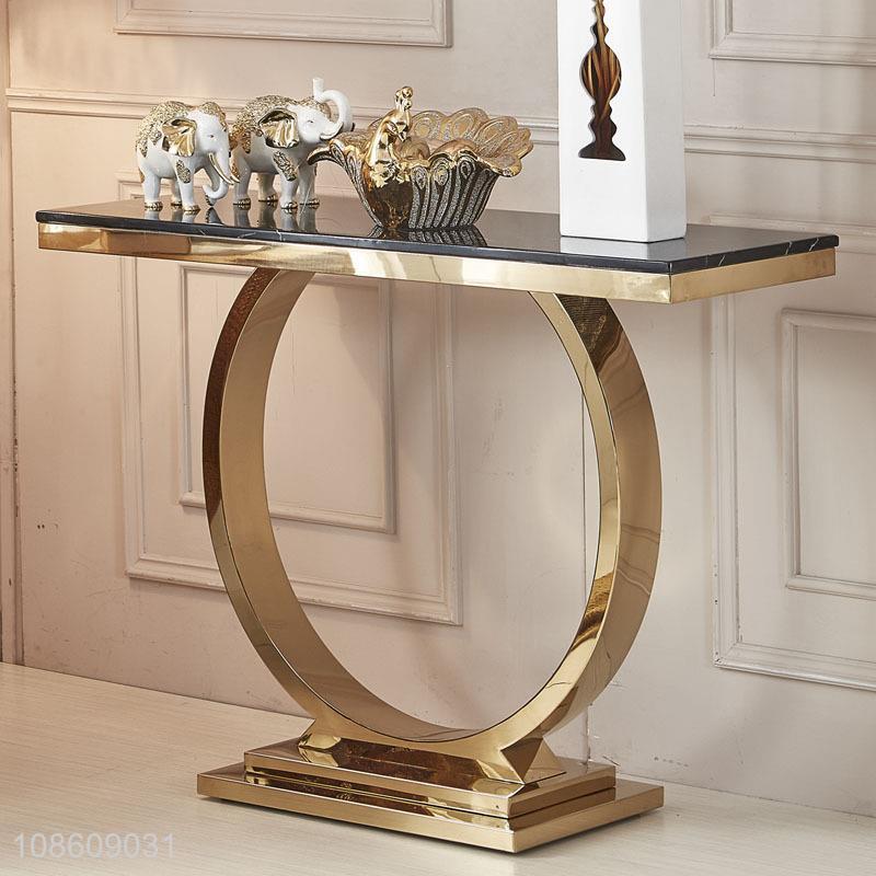 Factory supply metal art marble console table for entryway