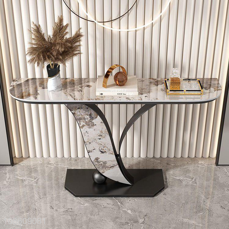 Hot selling metal frame marble top console table for hallway