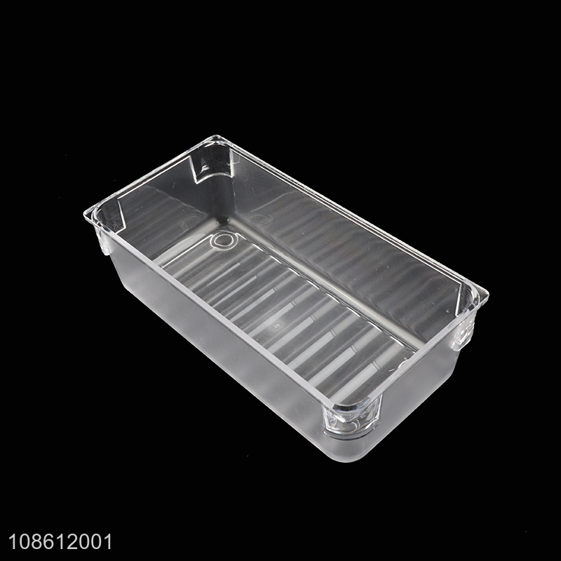 Factory price clear plastic bathroom drawer organizers set for sale