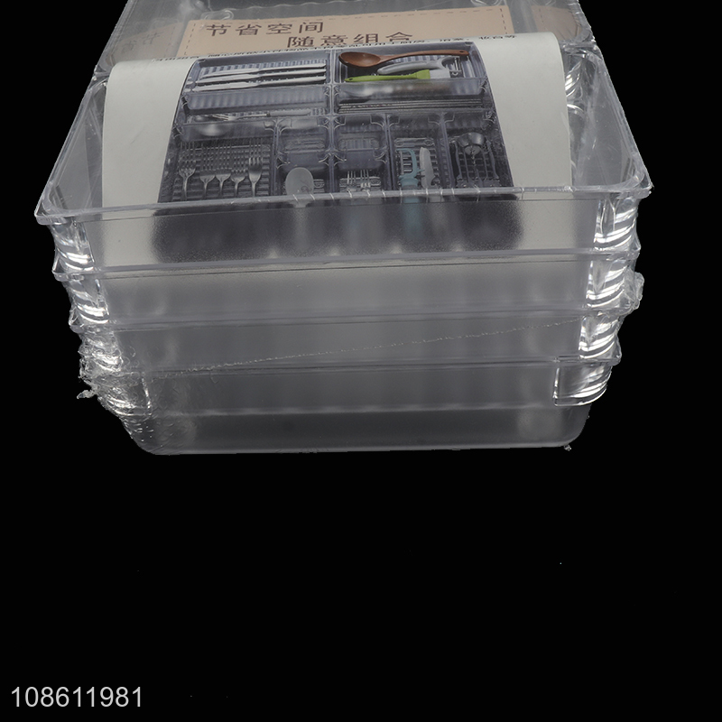 Hot sale clear drawer organizers set plastic versatile storage box set