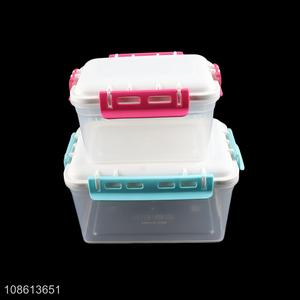 Wholesale 4pcs bpa free plastic food storage boxes with leakproof lid