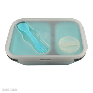 Good quality collapsible silicone lunch box reusable folding bento box