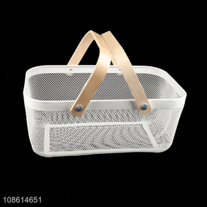 Factory price portable vegetable fruit storage basket with handle