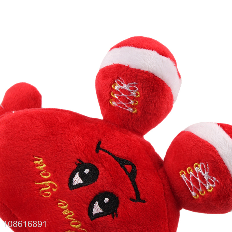 Hot selling soft cotton heart shape plush toys wholesale