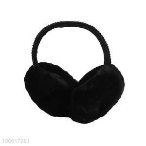 Wholesale stylish winter rhinestone plush <em>earmuff</em> faux fur ear warmer