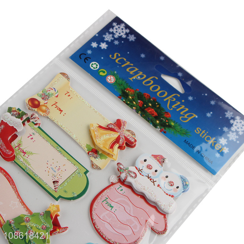 Factory Supply Christmas Gift Name Tags Stickers Decorative Holiday Stickers