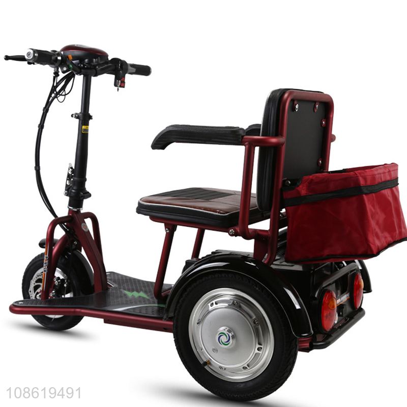 Hot sale lithium battery three-gear speed folding electric trike with led light